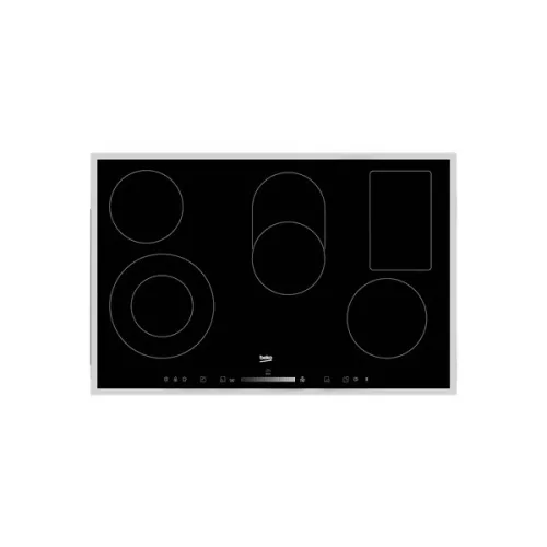 Beko HIC 85502 TX fekete, beépíthető, elektromos üvegkerámia, főzőzóna: 5, beépíthető méret: 75cm, főzőlap
