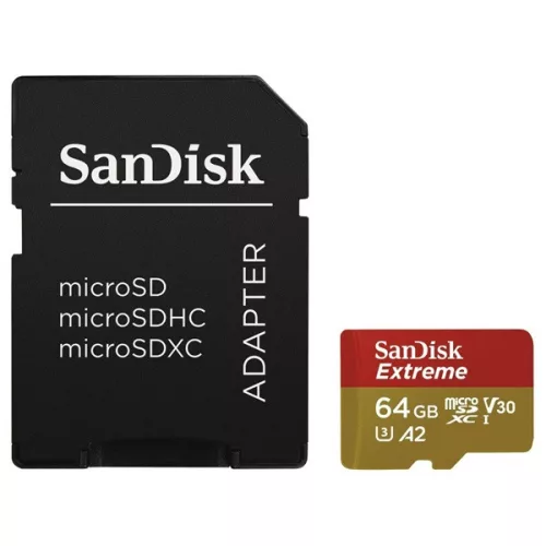 Sandisk 00121585 64GB SD micro Extreme (SDXC Class 10 UHS-I U3) memóriakártya