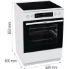Gorenje GECS6C70WPA fehér, szabadonálló, kerámialapos, elektromos, főzőzóna: 4, sütő:71L, grill, tűzhely