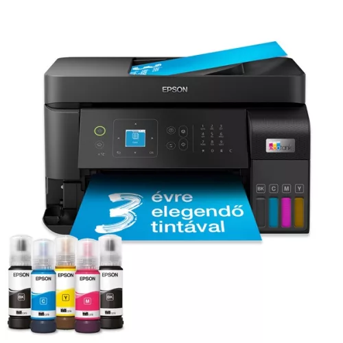 Epson EcoTank L5590 színes nyomtató MFP, WiFi/LAN 6600/5900 oldal tinta a dobozban