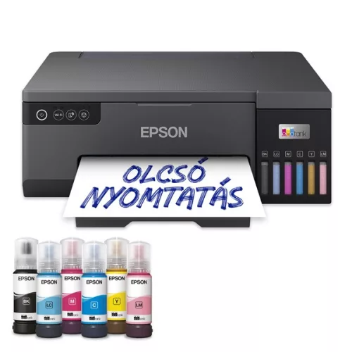Epson EcoTank L8050 fotónyomtató WiFi/USB, 1500 fotóra elegendő tinta a dobozban
