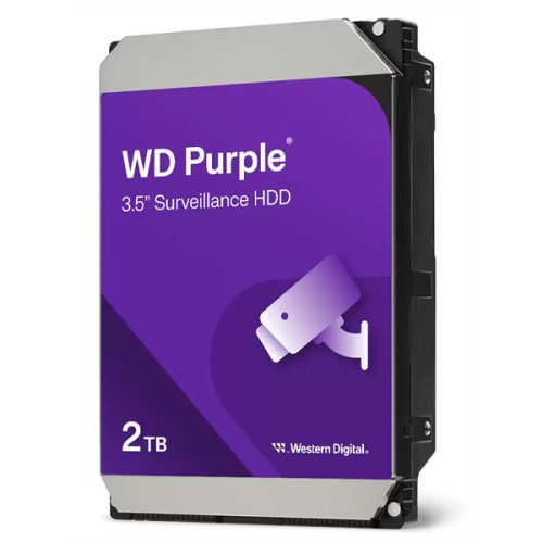 Western Digital 3,5" 2000GB belső SATAIII 5400RPM 64MB PURPLE WD23PURZ winchester 3 év