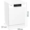 Gorenje GS642E90W fehér, programok száma: 6, szabadonálló, 13 terítékes mosogatógép 