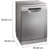 Bosch SMS4EVI00E inox, programok száma: 6, szabadonálló, 14 terítékes mosogatógép 