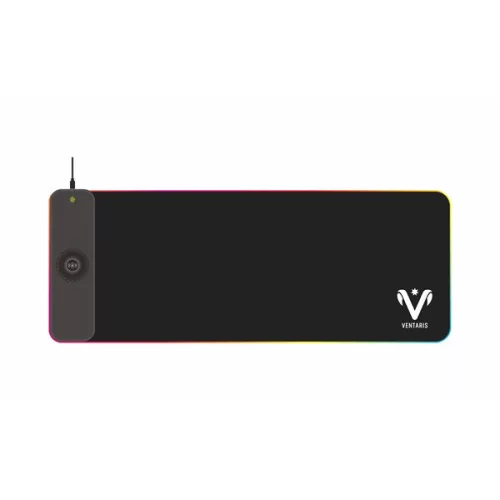Ventaris VMP911-SXXL Quasar Fibra RGB világítású egérpad vezeték nélküli töltővel textil-gumi 800 x 300 x 4mm