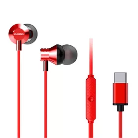   Aiwa ESTM-50USB-C/RD vezetékes mikrofonos piros fülhallgató