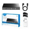 CUDY GS1024 24 portos Gigabit, VLAN/Extend mód, fém ház, fekete asztali Switch