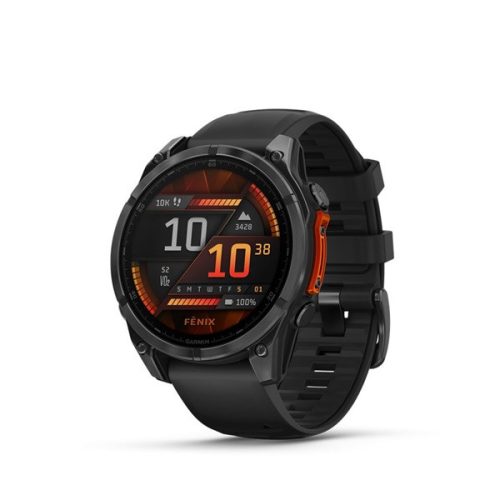 Garmin 010-02904-00 fenix 8 AMOLED (47mm) szilikon pántos fekete okosóra