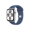 Apple Watch SE2 v3 GPS (44mm) ezüst alumínium tok, denim sportszíj (S/M) okosóra