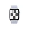 Apple Watch SE2 v3 GPS (44mm) ezüst alumínium tok, fakókék sportszíj okosóra