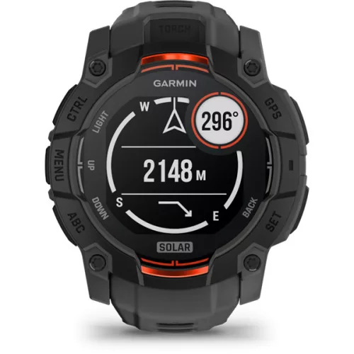 Garmin Instinct 3 50mm Solar fekete sötétszürke szíjjal okosóra