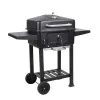 TOO BG-200B fekete BBQ faszenes grillkocsi két oldalsó asztallal