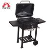 TOO BG-200B fekete BBQ faszenes grillkocsi két oldalsó asztallal