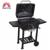 TOO BG-200B fekete BBQ faszenes grillkocsi két oldalsó asztallal