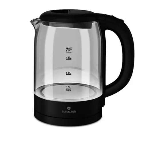 Blaumann BL-9006 1,7L-es fekete üveg vízforraló