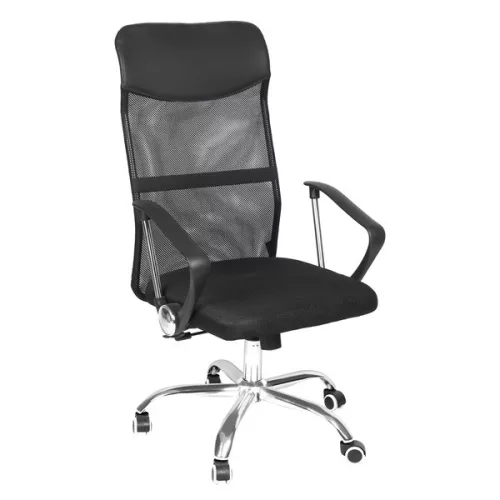 IRISOffice AURORA BLACK fekete, szövet-hálós, magas háttámlás irodai forgószék
