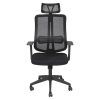 IRISOffice Felix fekete, ergonómikus, szövet-hálós irodai forgószék fejtámasszal
