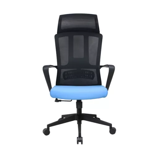 IRISOffice Astra kék/fekete ergonómikus, szövet-hálós irodai forgószék fej és háttámasszal