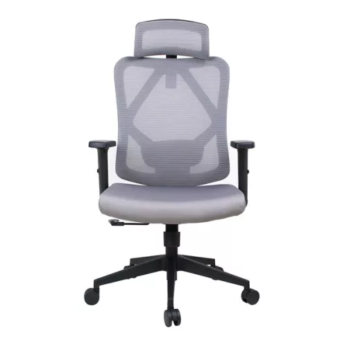 IRISOffice Eclipse szürke ergonómikus, szövet-hálós irodai forgószék fej és háttámasszal
