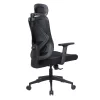 IRISOffice Eclipse fekete ergonómikus, szövet-hálós irodai forgószék fej és háttámasszal