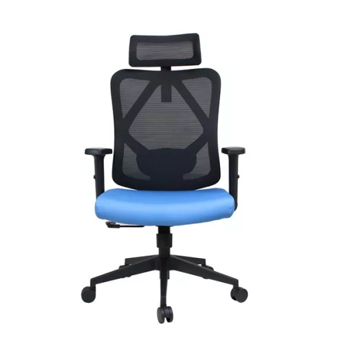 IRISOffice Eclipse kék/fekete ergonómikus, szövet-hálós irodai forgószék fej és háttámasszal