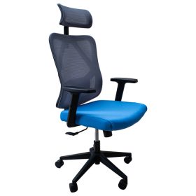   IRISOffice Eclipse kék/szürke ergonómikus, szövet-hálós irodai forgószék fej és háttámasszal