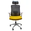 IRISOffice Aurora sárga/szürke ergonómikus, szövet-hálós irodai forgószék fej és háttámasszal