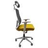 IRISOffice Aurora sárga/szürke ergonómikus, szövet-hálós irodai forgószék fej és háttámasszal
