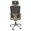 IRISOffice Aurora sárga/szürke ergonómikus, szövet-hálós irodai forgószék fej és háttámasszal