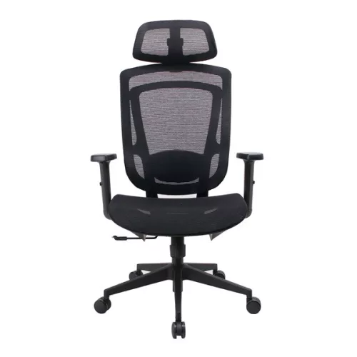 IRISOffice Nimbus fekete ergonómikus, szövet-hálós irodai forgószék fej és háttámasszal