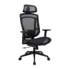 IRISOffice Nimbus fekete ergonómikus, szövet-hálós irodai forgószék fej és háttámasszal
