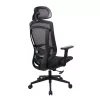 IRISOffice Nimbus fekete ergonómikus, szövet-hálós irodai forgószék fej és háttámasszal