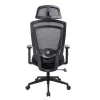IRISOffice Nimbus fekete ergonómikus, szövet-hálós irodai forgószék fej és háttámasszal