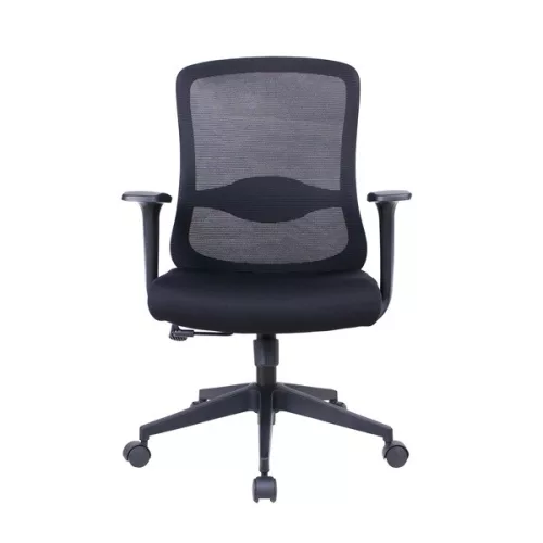 IRISOffice Solara fekete szövet-hálós irodai forgószék fej és háttámasszal