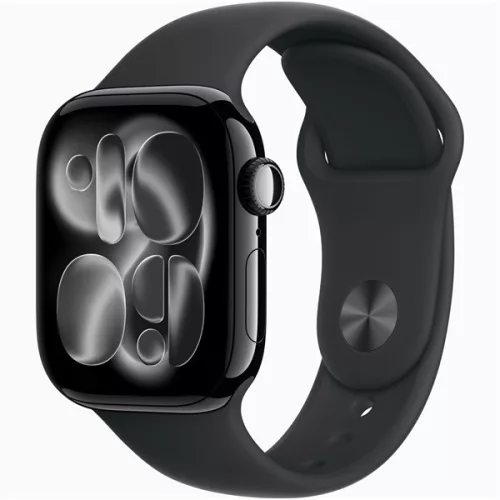 Apple Watch S11 GPS-es (42mm) kozmoszfekete alumínium tok, fekete M/L sportszíjas okosóra