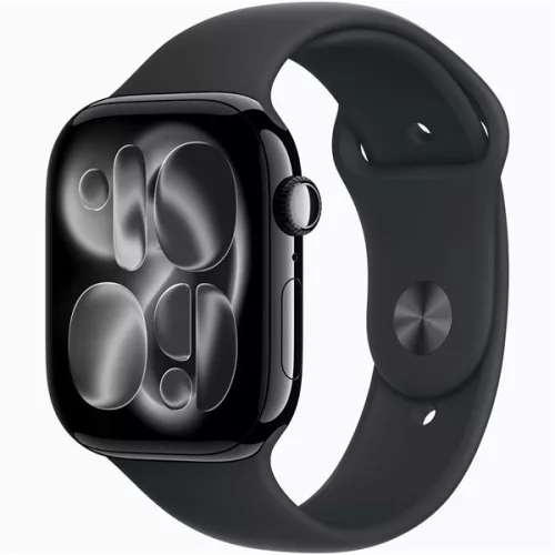 Apple Watch S11 GPS-es (46mm) kozmoszfekete alumínium tok, fekete M/L sportszíjas okosóra
