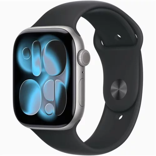 Apple Watch S11 GPS-es (46mm) asztroszürke alumínium tok, fekete M/L sportszíjas okosóra