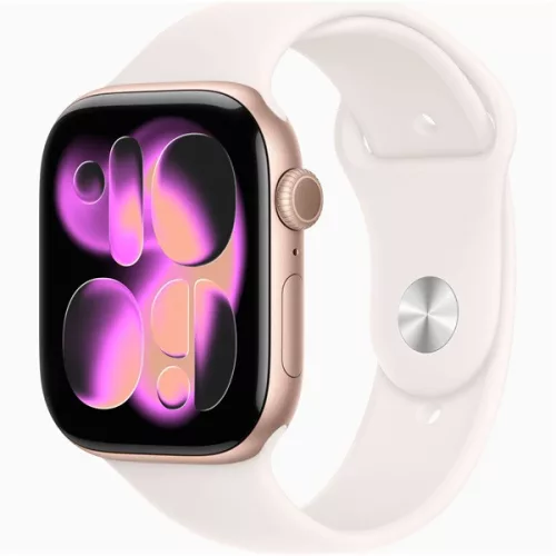 Apple Watch S11 GPS-es (46mm) rózsaarany alumínium tok, lágy rózsaszín S/M sportszíjas okosóra