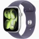 Apple Watch S11 GPS-es (46mm) ezüst alumínium tok, ködös lila M/L sportszíjas okosóra