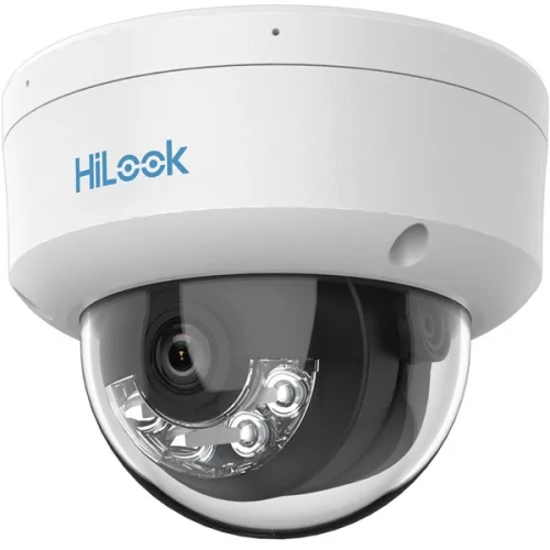 HiLook IPC-D149HA-LU(2.8mm)/Kültéri/4MP/2,8mm/Lát.fény 30m/WDR/IK08/MD 2.0/Smart Hybrid Light ColorVu PoE IP dómkamera