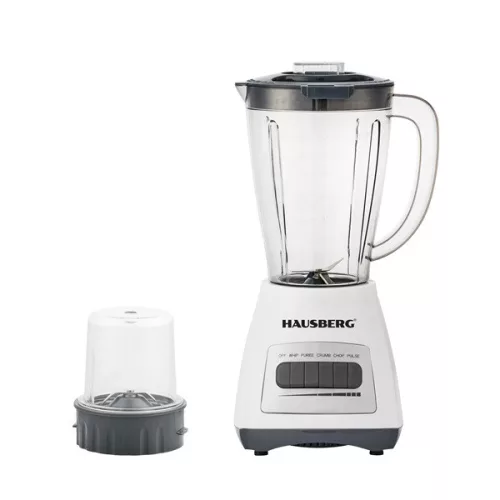 Hausberg HB-7770AB 500W fehér 4 sebességes turmixgép műanyag kancsóval, réz motorral