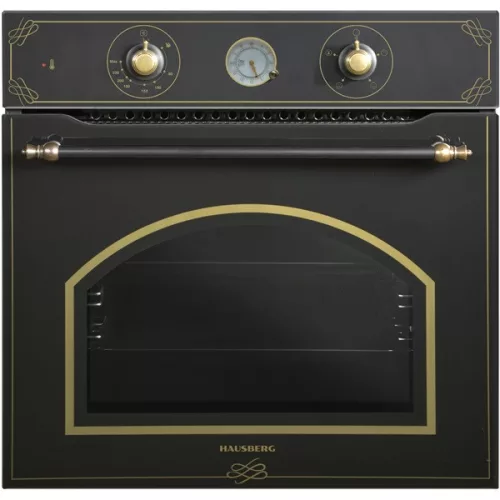 Hausberg HB-8055RST fekete-arany, rusztikus, beépíthető, sütőtér:57L, grill, légkeveréses sütő