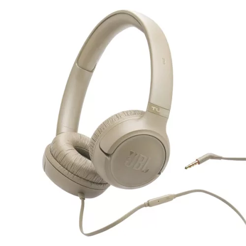 JBL T530 vezetékes bézs mikrofonos fejhallgató