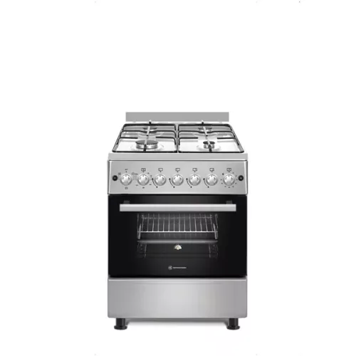 Novacook F6B40EF INX inox, szabadonálló, gáz, kombinált, főzőzóna: 4, sütő:66L, grill, tűzhely (Újszerű)