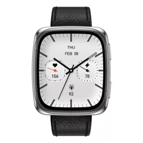   Amazfit Active 2 (Square) Black Leather Prérmium NFC fekete okosóra