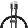 Baseus Halo Data USB / Lightning kábel, 2,4A, 0.5m, LED fény - CALGH-A01, Fekete