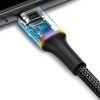 Baseus Halo Data USB / Lightning kábel, 2,4A, 0.5m, LED fény - CALGH-A01, Fekete