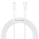 USB-C kábel a Lightning Baseus Superior sorozathoz, 20 W, PD, 2 m (fehér)