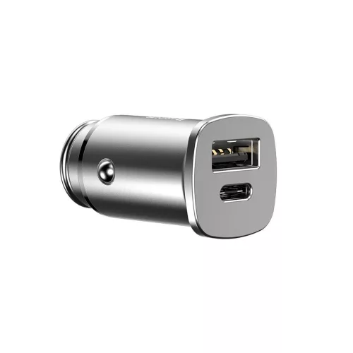 Baseus Square intell. autós töltő USB QC4.0 ezüst