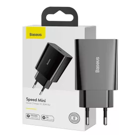 Baseus Speed Mini gyorstöltő, USB-C, PD, 3A, 20 W (fekete)